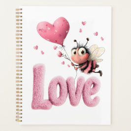 Agenda Cute Bee Fluffy Pink Love Heart Balloon 