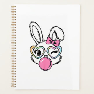 Agenda Cute Bunny Face Bubblegum Glasses Pink Coquette Bo