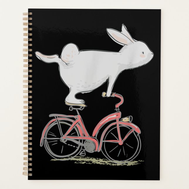 Agenda Cute Bunny Rabbit On Bike Cycling Bicycle (Frente)