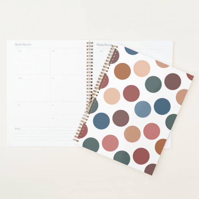 Agenda Cute Earth Tones Polka Dots (Exibição)