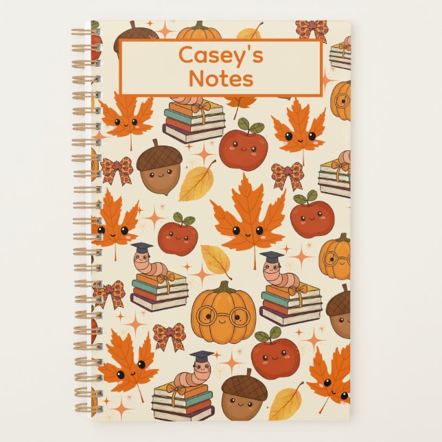 Agenda Cute Fall Anime School Notes Personalized (Frente)
