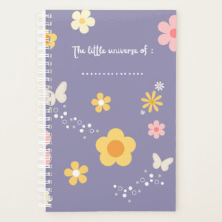 Agenda Cute Floral Journal Cover, Pastel Purple Notebook