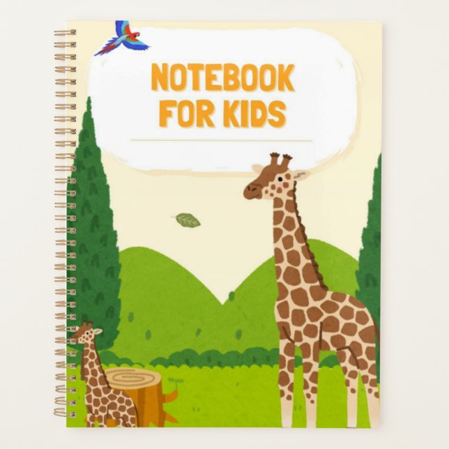 Agenda Cute Giraffe Notebook for Kids – Fun Animal Cover, (Frente)