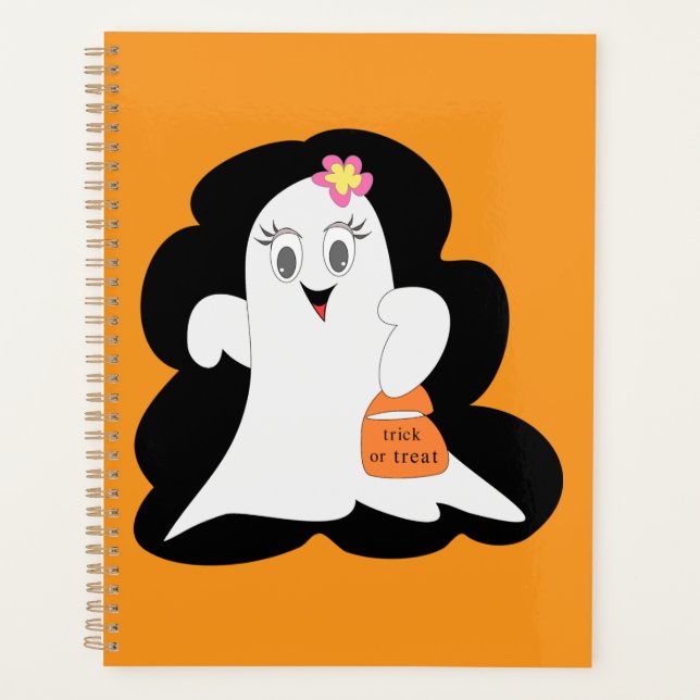 Agenda Cute Girly Ghost Halloween Trick or Treat (Frente)