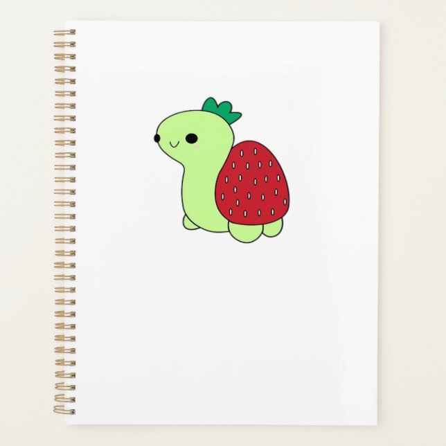 Agenda Cute green blushing strawberry turtle Classic T-Sh (Frente)