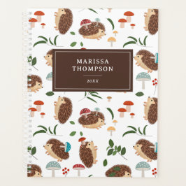 Agenda Cute Hedgehog Mushrooms Woodland Forest Animal