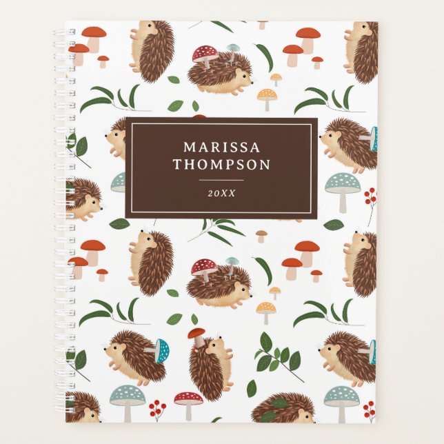 Agenda Cute Hedgehog Mushrooms Woodland Forest Animal (Frente)