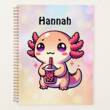 Cute Kawaii Axolotl com Chá de Bolha Personalizado