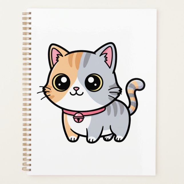 Agenda Cute Kawaii Cartoon Kitten Mascot (Frente)