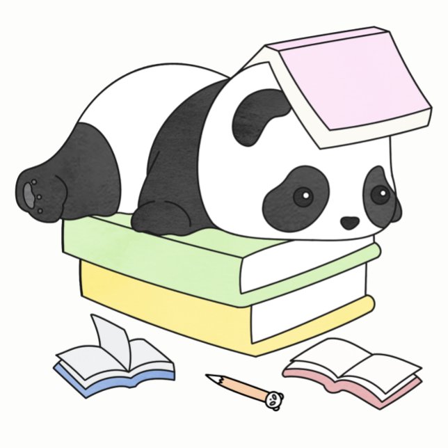 Agenda Cute Lazy Panda Studying Illustration (Criador carregado)