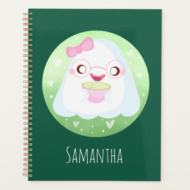 Agenda Cute Matcha Latte Ghost (Frente)