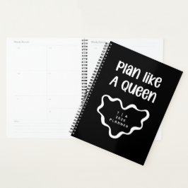 Agenda Cute Motivational Black and White Monogram Year