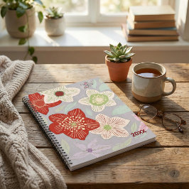 Agenda Cute pastel floral abstract Planner