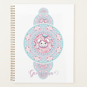 Agenda Cute Personalizado Kawaii Bunny Mandala Ornamental
