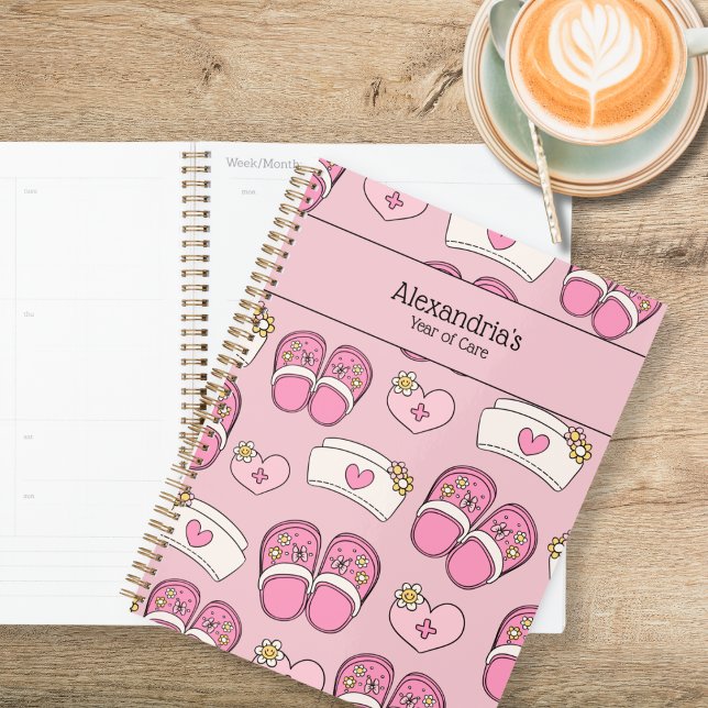 Agenda Cute Retro Style Nurse (Criador carregado)