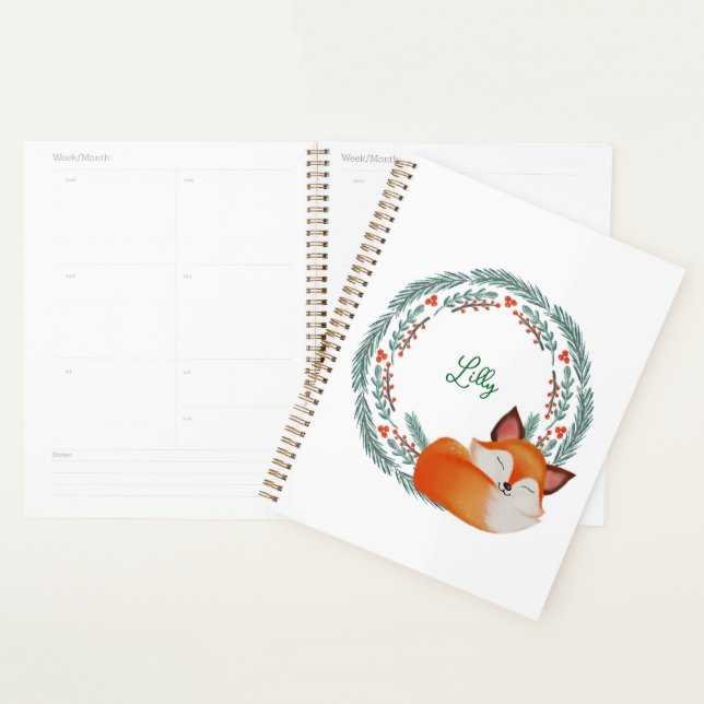 Agenda Cute Sleeping Fox Personalizado  (Exibição)