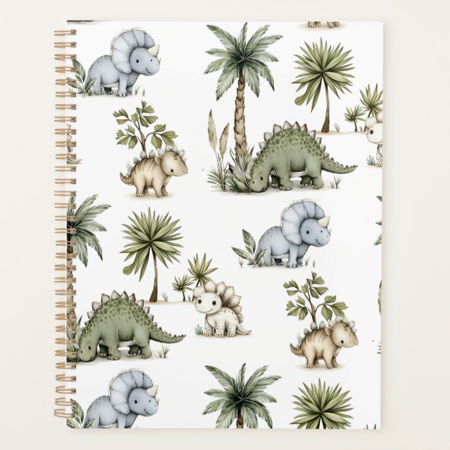 Agenda Cute Watercolor Baby Dinosaurs (Frente)