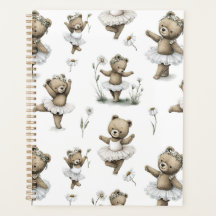 Cute Watercolour Ballerina Bear Design in tutus