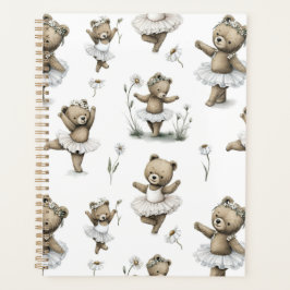 Agenda Cute Watercolour Ballerina Bear Design in tutus