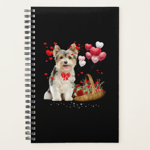 Agenda Cute Yorkshire Terrier Balloon Heart Valentine Day