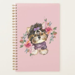 Agenda Cute Yorkshire Terrier Yorkie e flores