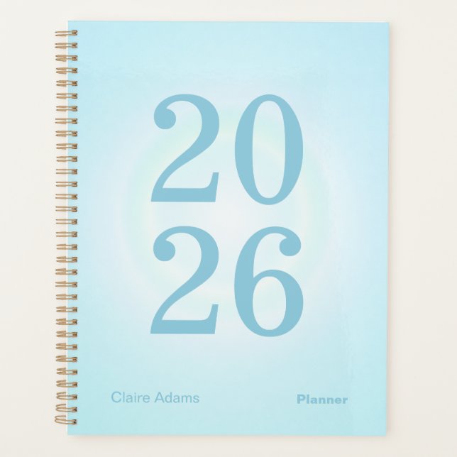 Agenda Cyan Blue Aura Big Year Planner (Frente)