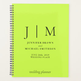 Agenda Cyber Lime Jet Black Formal Simple Day Wedding