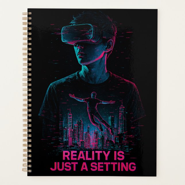 Agenda Cyberpunk VR Gamer Planner | "A realidade é só uma (Frente)