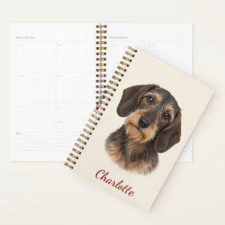 Agenda Dachshund de Cabelo Raspado Personalizado com Nome