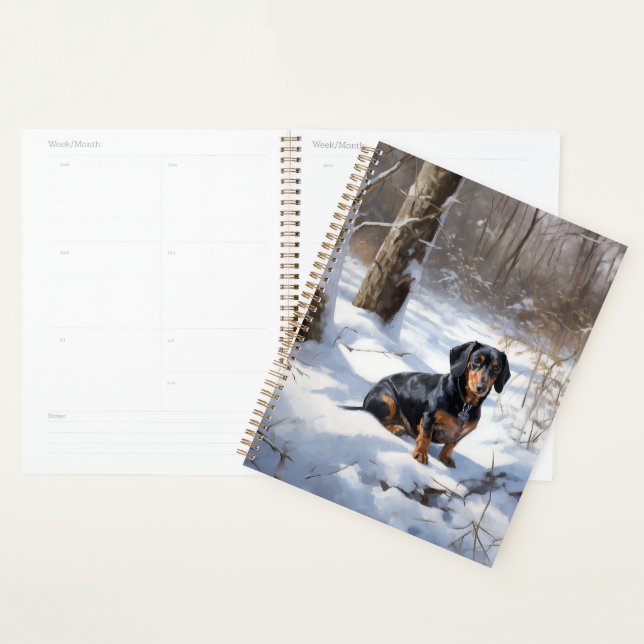 Agenda Dachshund Deixe-o nevar no Natal (Exibição)