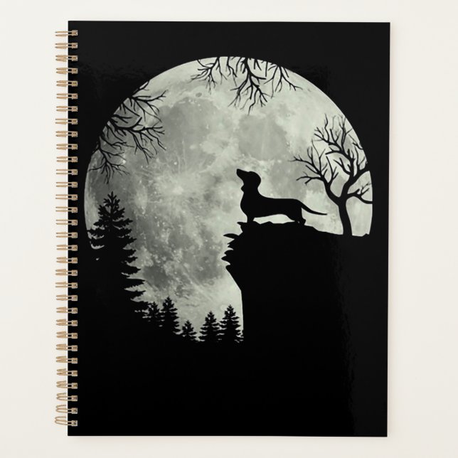 Agenda Dachshund E Lua Halloween (Frente)