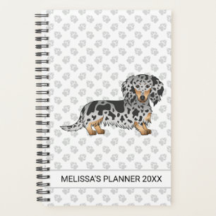 Agenda Dachshund E Texto De Cabelo Longo E Preto