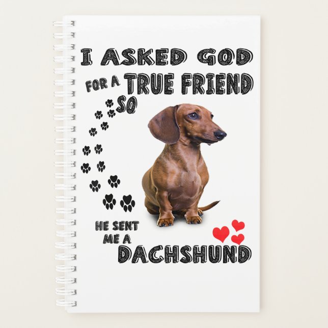 Agenda Dachshund Miniature Gift, Sausage Dog, Weenie Wog, (Frente)