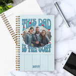 Agenda Dad is the Goat Photo Blue Red Retro<br><div class="desc">Photo gift for dad from his children or child to let him know he's the Greatest Of All Time! Fun retro design with trendy freeform typography, love hearts and vintage color palette. Use the personalization template to add your photo and adjust to perfection and then, feel free to change the...</div>