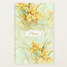 Agenda Daffodils Amarelo Padrão Floral Vintage