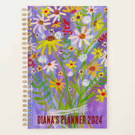 Agenda Daisy Buquê Flowers Blooms Floral Purple CUSTOM