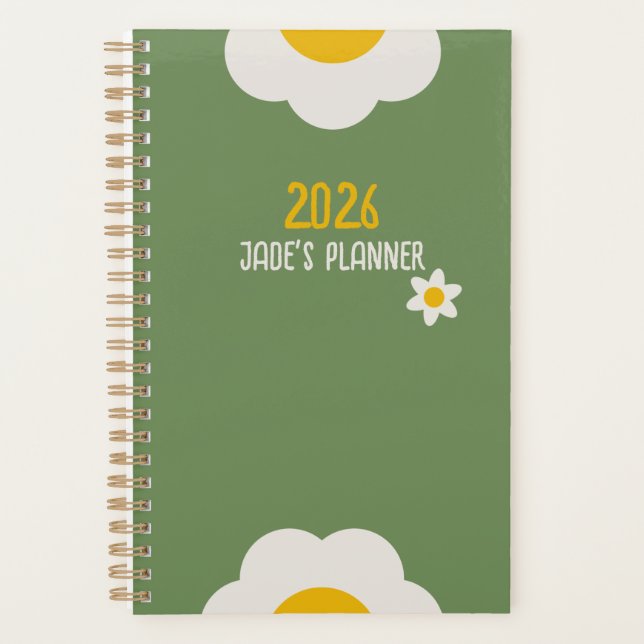 Agenda DAISY GREEN - 2026 Floral Planner (Frente)