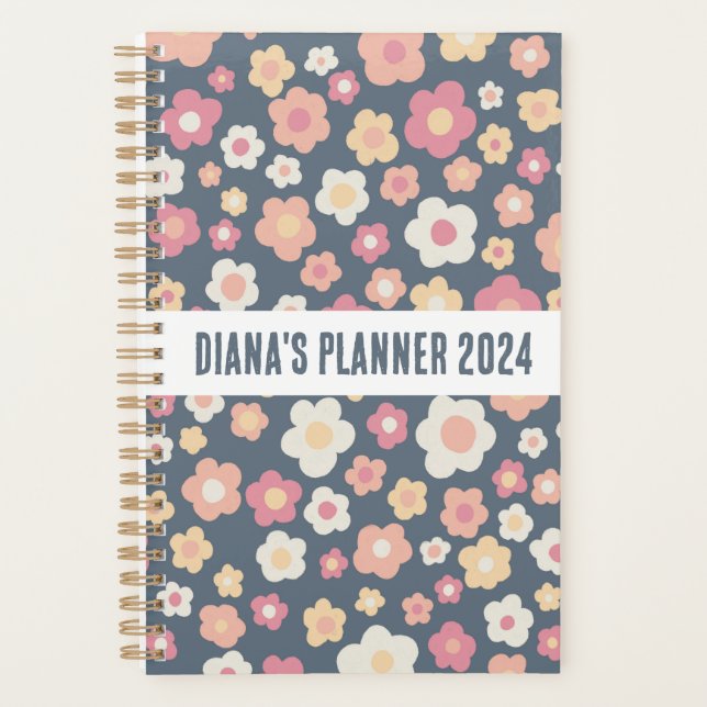 Agenda Daisy Pattern Flowers Blooms Floral Cute CUSTOM (Frente)