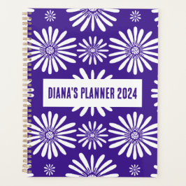 Agenda Daisy Pattern Flowers Blooms Floral Purple CUSTOM