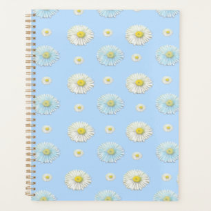 Agenda Daisy Pattern sobre fundo azul claro 