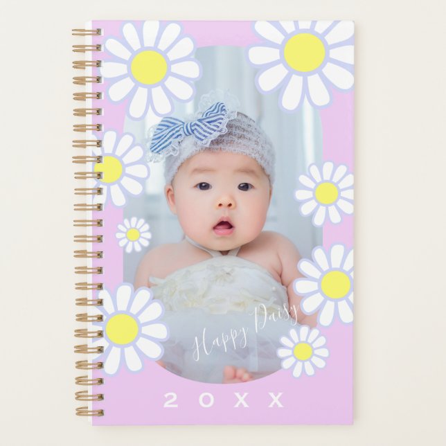 Agenda Daisy Simple Pastel Pink Photo Baby (Frente)
