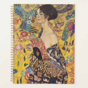 Agenda Dama Art Nouveau Antiga com Leque em Pintura