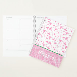 Agenda Damas Golf Nome Rosa Pink Planeador Verde de Papoi