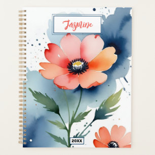 Agenda Dança de papoula aquarela