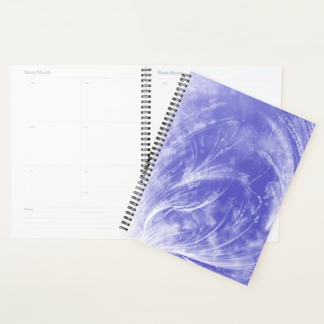 Agenda Dandéliões brancos e abstrato Azul e vagalumes (Exibição)