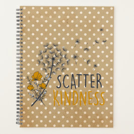 Agenda Dandelion Tan & White Bolinhas Scatter Kindy