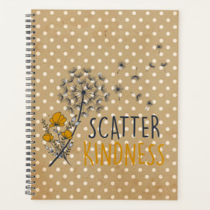 Agenda Dandelion Tan & White Bolinhas Scatter Kindy