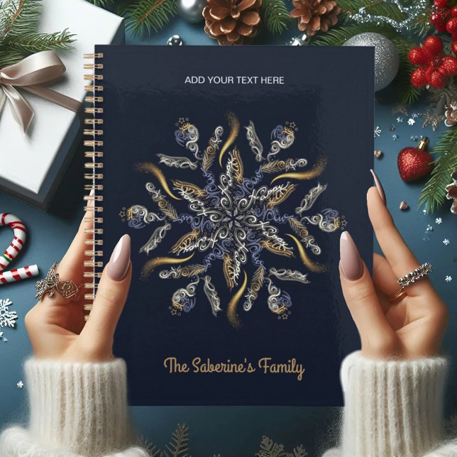 Agenda Dark Blue & Gold Midnight Sparkle Stars New Year  (Criador carregado)