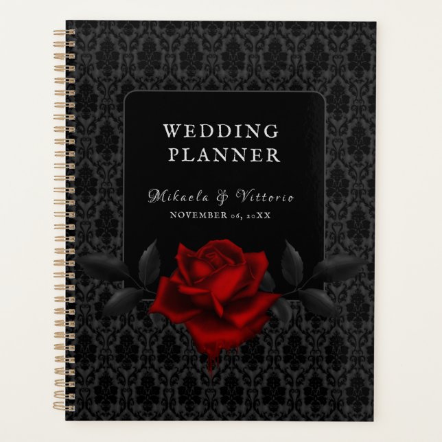 Agenda Dark Gothic Rose Wedding (Frente)