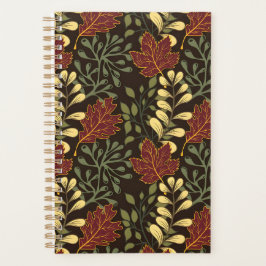 Agenda Dark red maple leaves floral pattern